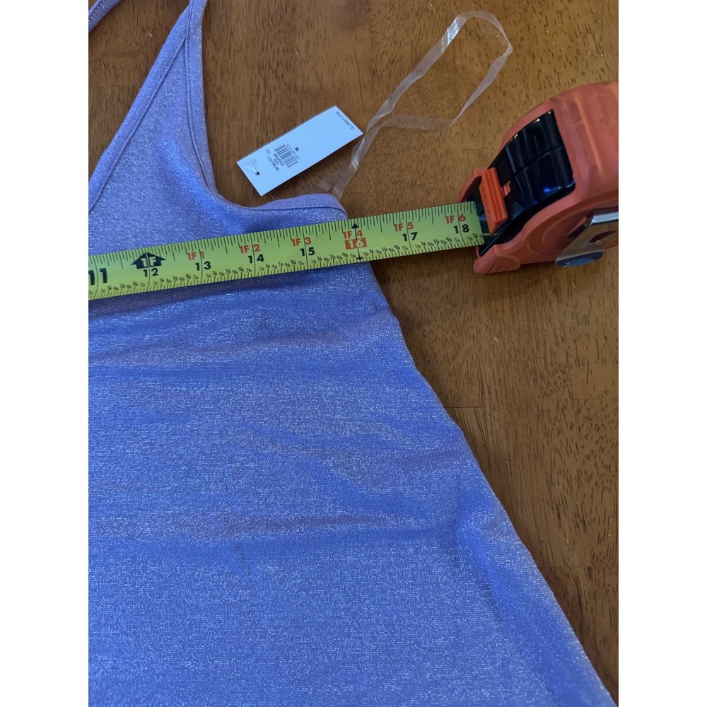 NWT Old Navy Women's Purple Metallic Shimmer Strappy T-Back V-Neck Tank Top Sz M - Picture 6 of 8